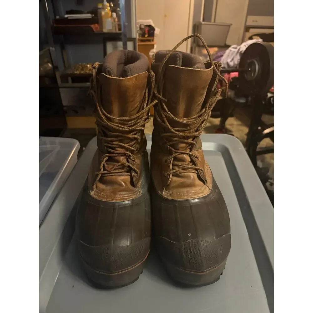 LaCrosse Insulated Brown Leather Rubber Duck Boots Men’s Size 13 Read